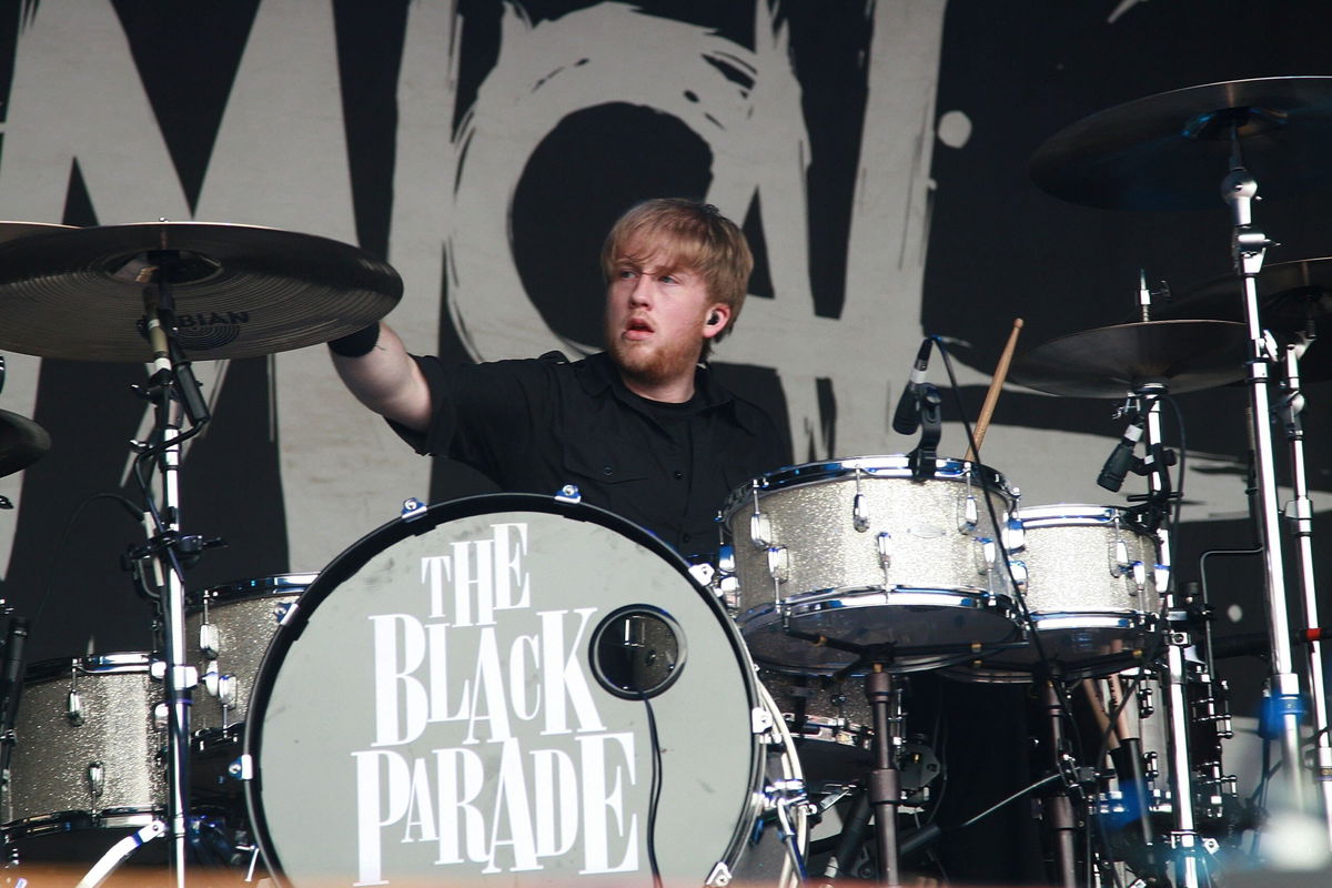 <i>Paul McConnell/Getty Images/File via CNN Newsource</i><br/>Bob Bryar of My Chemical Romance performs on stage at the Sydney leg of the Big Day Out Festival 2007 at the Sydney Showground on January 25