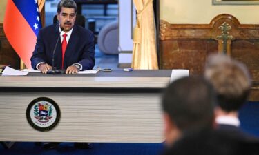 Venezuelan President Nicolas Maduro speaks during a press conference about the presidential election at the Miraflores presidential palace in Caracas on August 2.