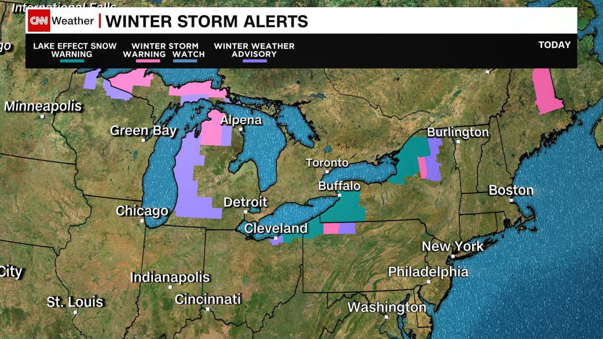 <i>CNN Weather via CNN Newsource</i><br/>Temperatures will plummet 15 to 25 degrees across much of the eastern US over the next few days