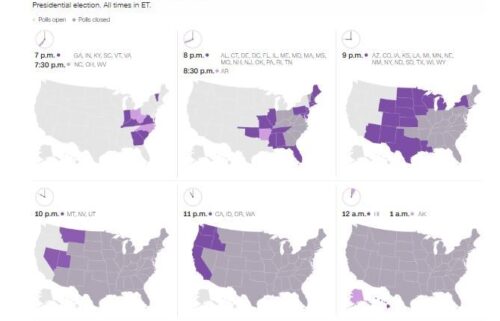 An hour-by-hour guide to election night poll closings