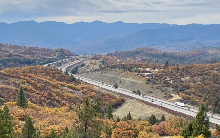 Planned site of a wildlife crossing over Interstate 5 in the Cascade-Siskiyou National Monument, just north of the Oregon-California border.