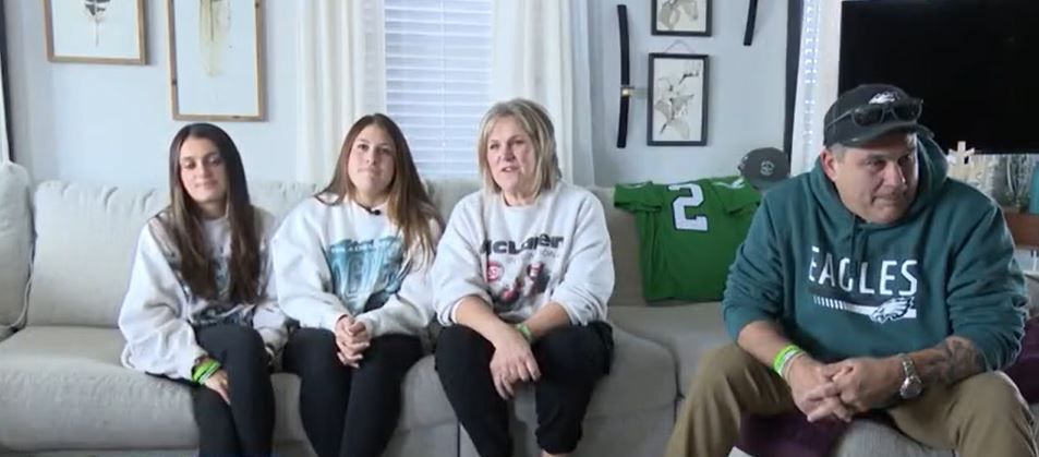 <i>KYW via CNN Newsource</i><br/>The family of longtime Philadelphia Eagles fan