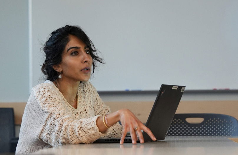 Dr. Sejal Hathi meets with officials at Colonia Paz in Lebanon in March, 2024 as part of her statewide “listening tour.” 