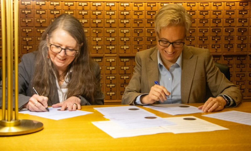 Oregon Secretary of State LaVonne Griffin-Valade and Governor Tina Kotek sign election certification documents