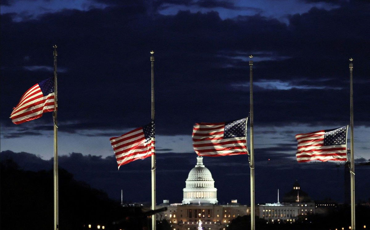 <i>Kevin Lamarque/Reuters via CNN Newsource</i><br/>With the US Capitol in the distance