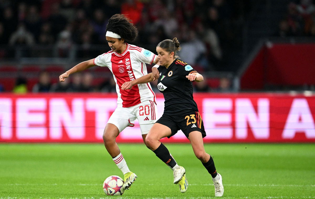 <i>Gerrit Van Keulen/ANP/AFP/Getty Images via CNN Newsource</i><br/>Lily Yohannes playing for Ajax in the UEFA Women's Champions League on January 30.