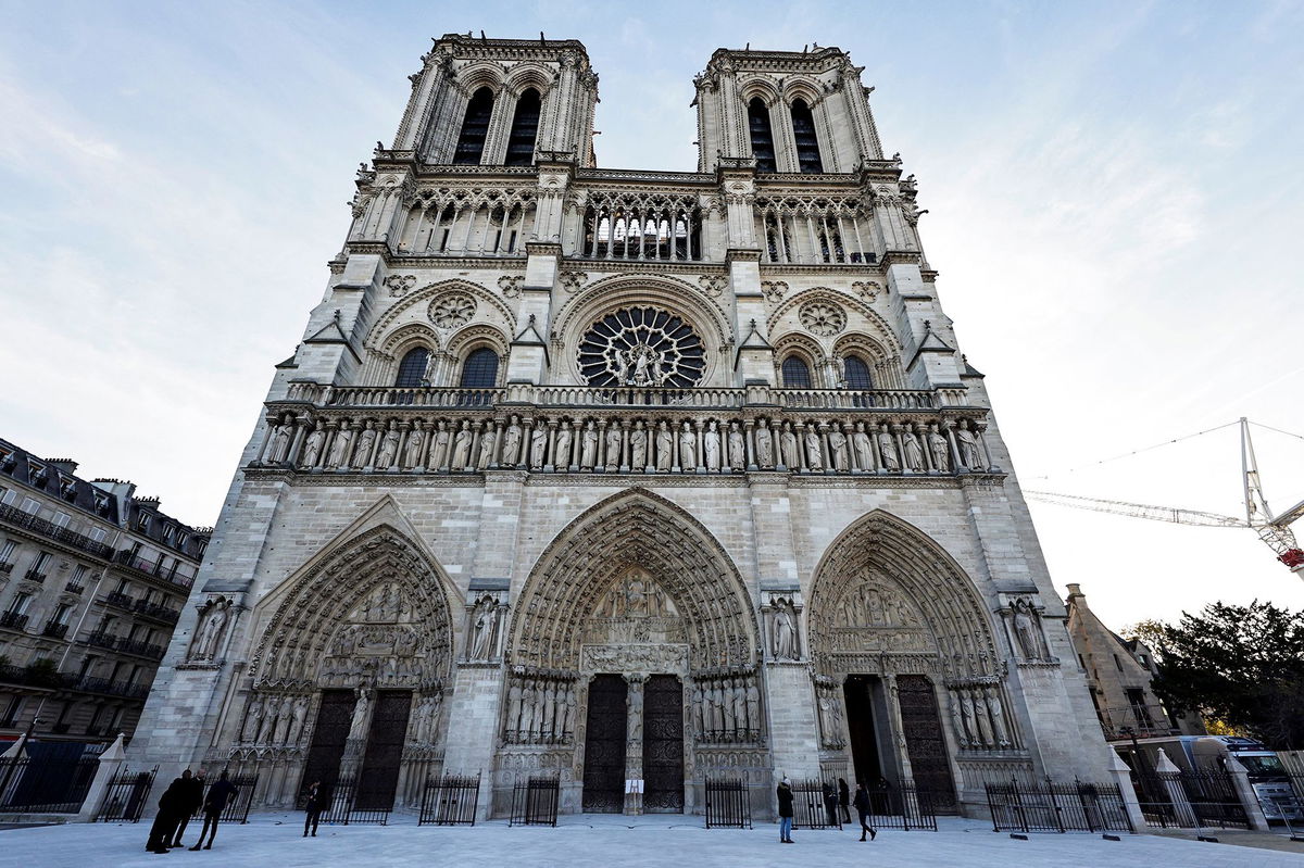 <i>Stephane de Sakutin/Reuters via CNN Newsource</i><br/>A view of the facade of Notre Dame de Paris cathedral in Paris