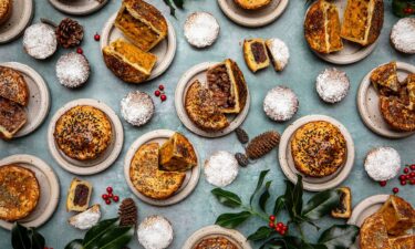 A selection of Tommy Banks' pies is pictured. Thieves in northern England might have bitten off more than they can chew after stealing a van carrying 2