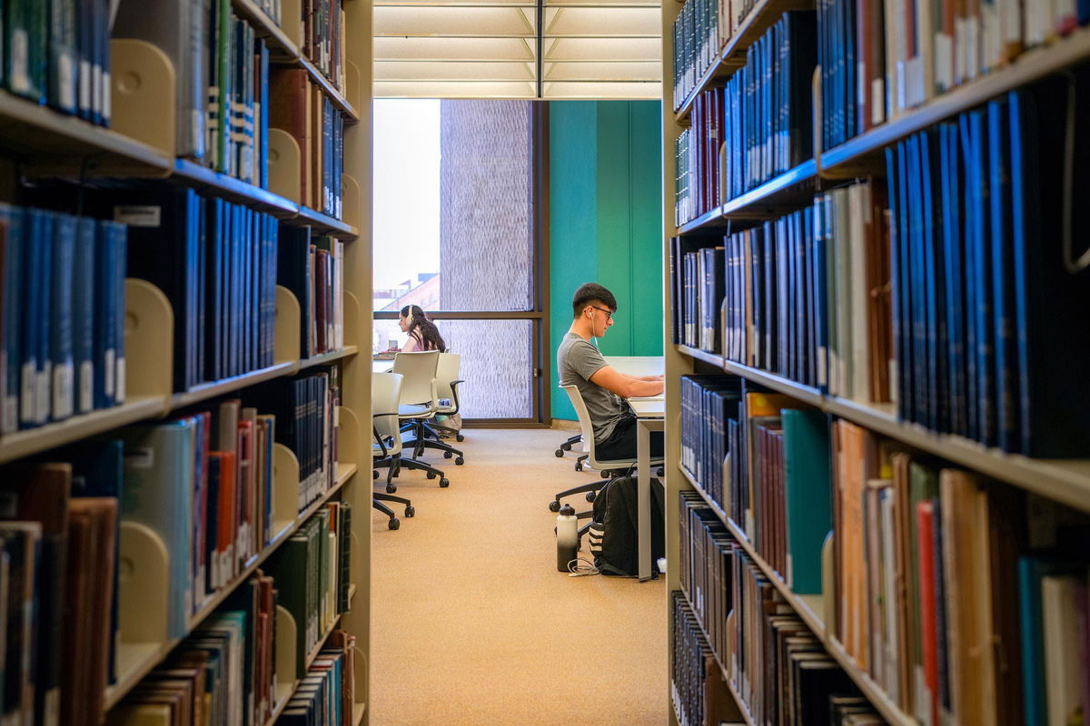 <i>Brandon Bell/Getty Images/File via CNN Newsource</i><br/>Students study in the Perry-Castaneda Library at the University of Texas at Austin on February 22.