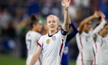 Becky Sauerbrunn after an international friendly against Paraguay in Cincinnati