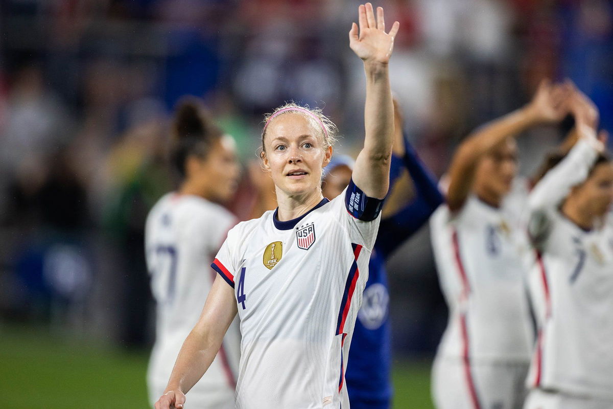 <i>Trevor Ruszkowski/USA Today Sports/Reuters/File via CNN Newsource</i><br/>Becky Sauerbrunn after an international friendly against Paraguay in Cincinnati