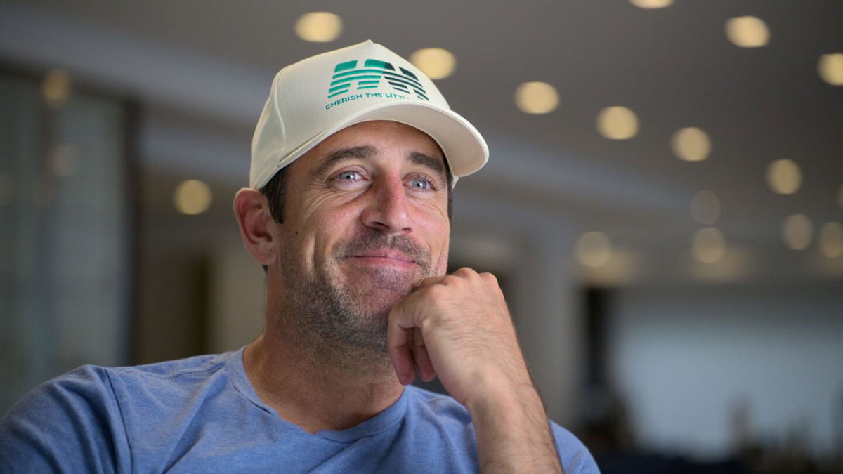 <i>Courtesy of Netflix via CNN Newsource</i><br/>Aaron Rodgers speaks to the camera during his new documentary titled 