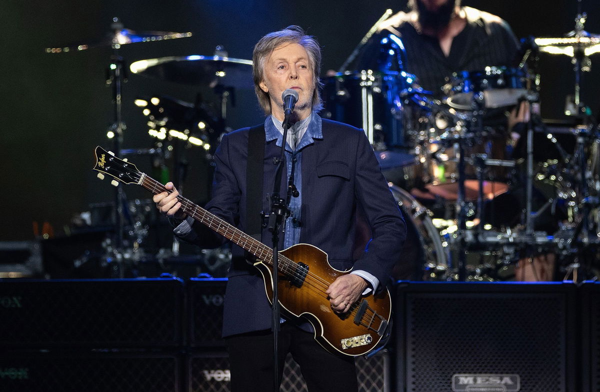 <i>Jo Hale/Redferns/Getty Images via CNN Newsource</i><br/>Paul McCartney performs at The O2 Arena on December 18