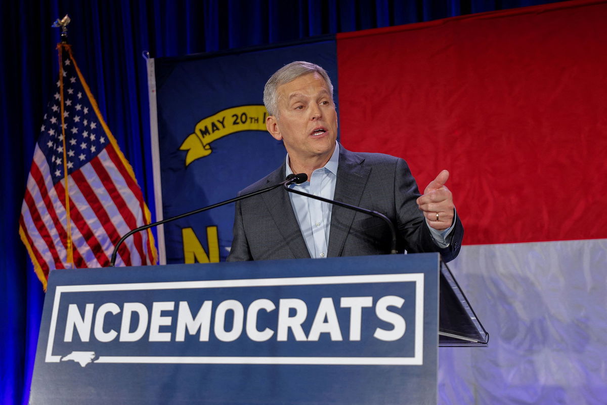 <i>Jonathan Drake/Reuters via CNN Newsource</i><br/>Democrat Josh Stein speaks after winning the North Carolina governor's race in Raleigh