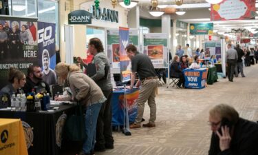 Job growth surged in November. Pictured is a job and resource fair in Hendersonville