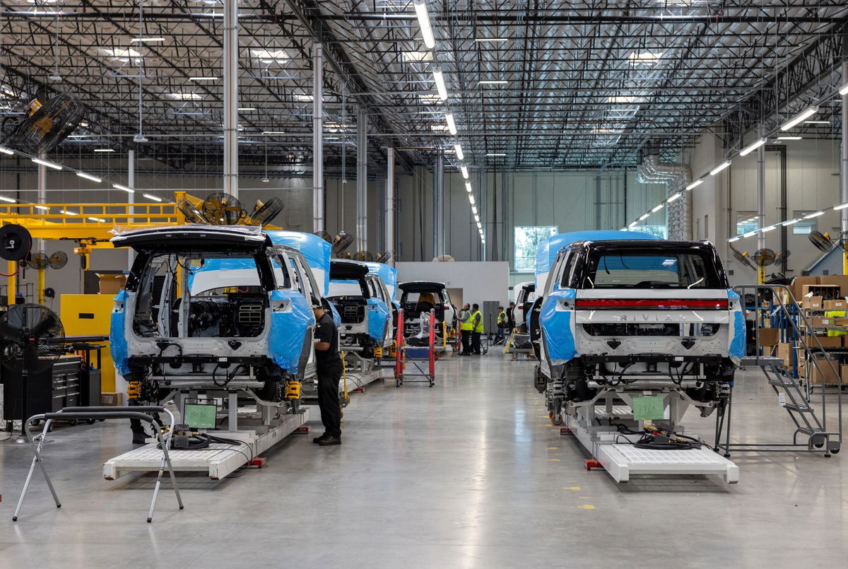 <i>Alisha Jucevic/Bloomberg/Getty Images/File via CNN Newsource</i><br/>Employees involved in making electric vehicles could be at risk of losing their jobs if President-elect Donald Trump cancels Biden administration green energy investment initiatives.