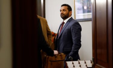 President-elect Donald Trump's nominee to be FBI Director Kash Patel arrives at Sen. Joni Ernst's office for a meeting in the Russell Senate Office Building on Monday in Washington