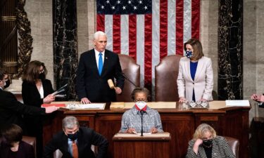 Vice President Mike Pence and Speaker of the House Nancy Pelosi preside over a joint session of Congress in January 2021 in Washington