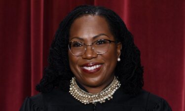 Associate Supreme Court Justice Ketanji Brown Jackson poses for the official photo at the Supreme Court in Washington