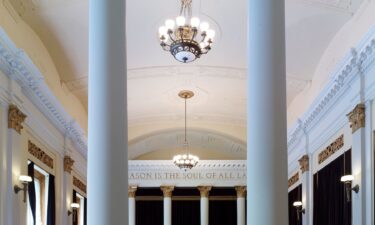 Inside a courtroom at the Byron R. White US Courthouse in Denver