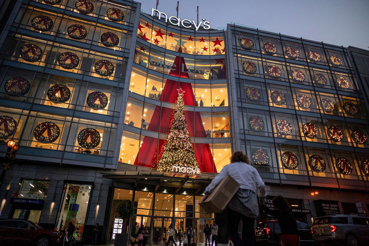 <i>David Paul Morris/Bloomberg/Getty Images via CNN Newsource</i><br/>A Macy's store decorated for the holidays in San Francisco