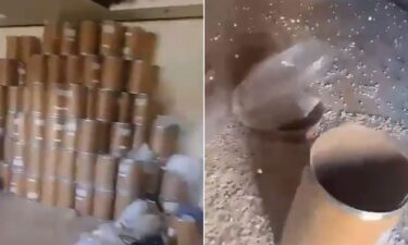 Screengrabs taken from a video posted to social media on December 11 show a facility where captagon was produced in Syria.