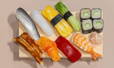 Nigiri sushi was chosen to represent the Tokyo prefecture. Developing during the Edo period (1603-1868) it consists of rice treated with vinegar and is topped with ingredients like tuna