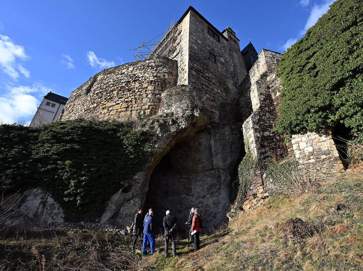 <i>Martin Schutt/picture alliance/Getty Images via CNN Newsource</i><br/>The cave where the ancient human remains were found is located beneath a castle in Ranis