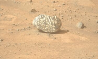 Perseverance spotted this black-and-white striped rock on September 13.