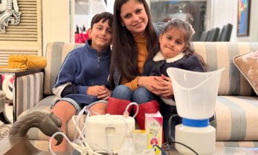 Amrita Rosha with her children Vanaaya