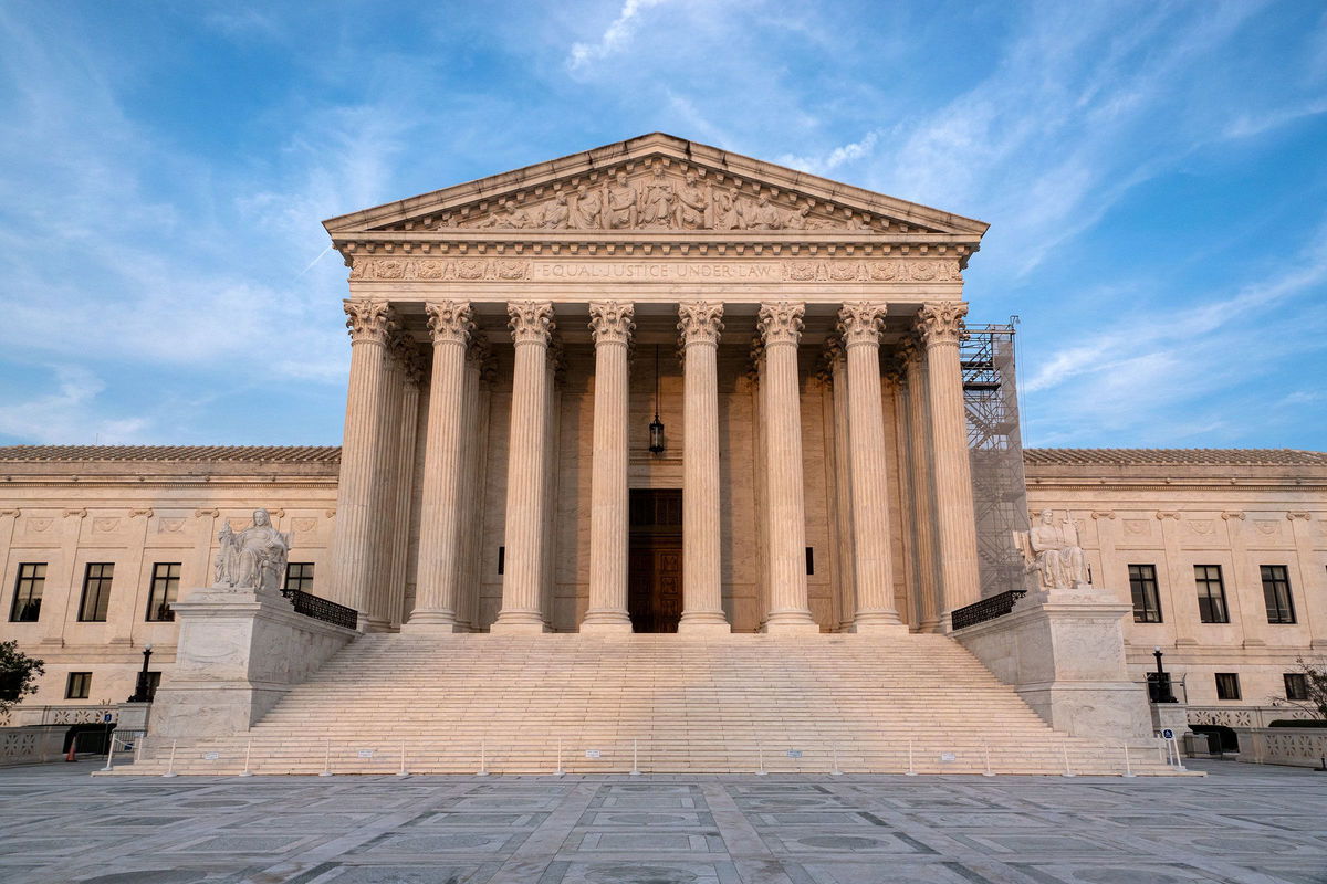 <i>Kevin Carter/Getty Images via CNN Newsource</i><br/>The afternoon sun shines on the US Supreme Court on August 25 in Washington