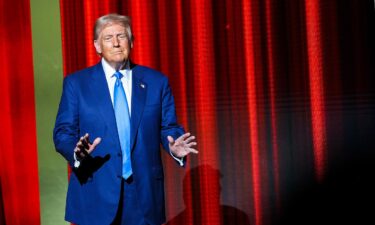 President-elect Donald Trump takes the stage before speaking at the FOX Nation Patriot Awards on December 5.