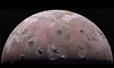 NASA's Juno spacecraft captures the north polar region of Jupiter's volcanic moon Io on December 30