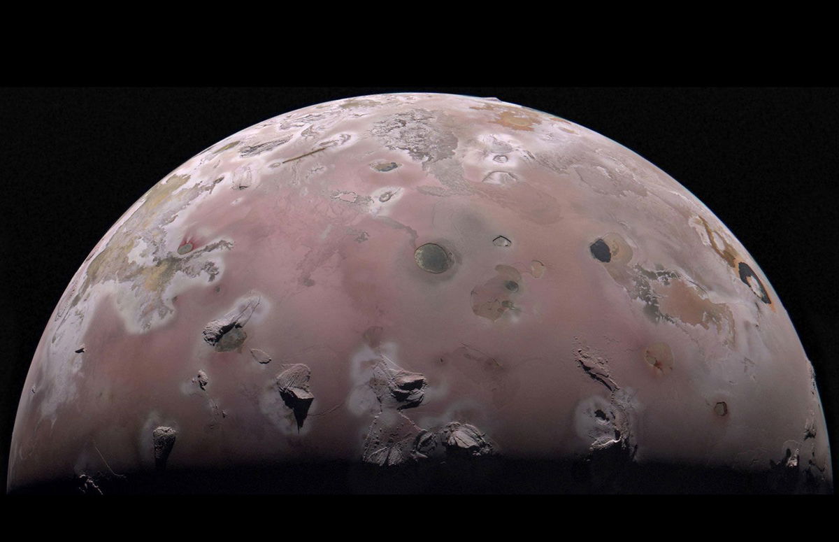 <i>NASA/JPL-Caltech/SwRI/MSSS via CNN Newsource</i><br/>NASA's Juno spacecraft captures the north polar region of Jupiter's volcanic moon Io on December 30