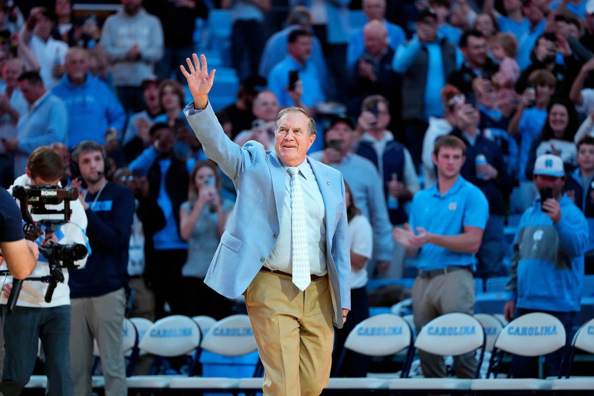 <i>Bob Donnan/USA Today Sports/Reuters via CNN Newsource</i><br/>Belichick waves to the crowd in Chapel Hill.