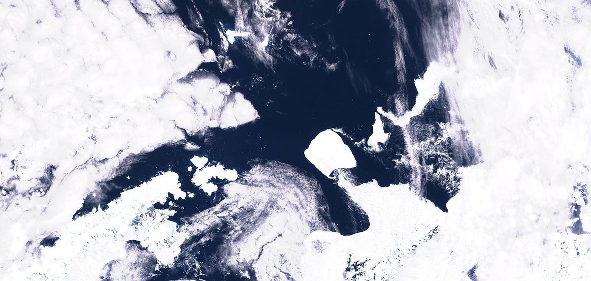 <i>European Union/Copernicus Sentinel-3/Reuters via CNN Newsource</i><br/>A satellite image of the A23a iceberg seen in Antarctica in November 2023.