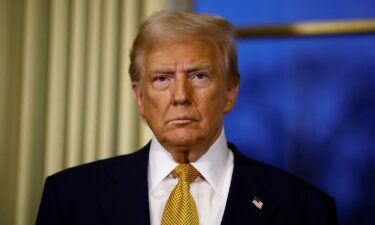 President-elect Donald Trump attends a meeting with French President Emmanuel Macron at the Elysee Palace in Paris as part of ceremonies to mark the reopening of the Notre-Dame de Paris Cathedral.