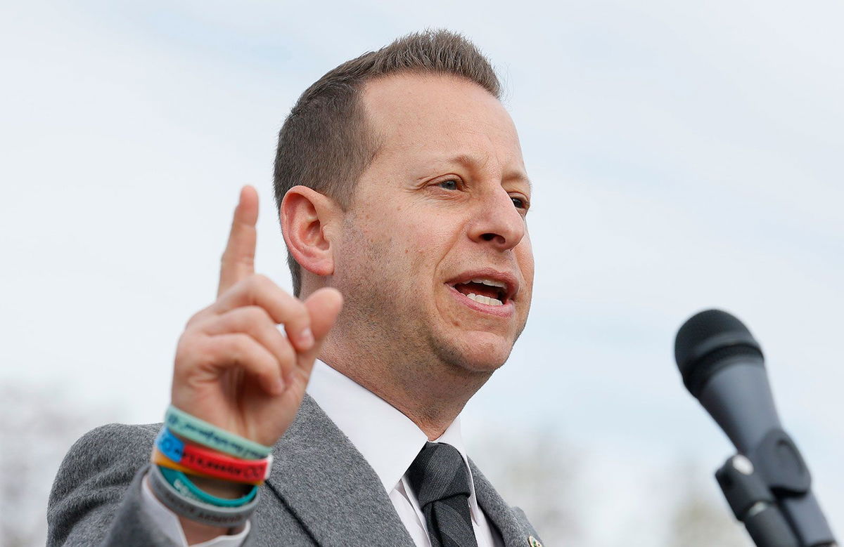 <i>Jemal Countess/Getty Images North/File via CNN Newsource</i><br/>Rep. Jared Moskowitz speaks during a news conference on December 13