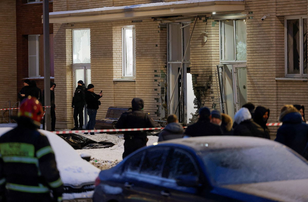 <i>Maxim Shemetov/Reuters via CNN Newsource</i><br/>Investigators inspect the scene of the blast that killed Russian general Igor Kirillov and his assistant in Moscow on December 17.