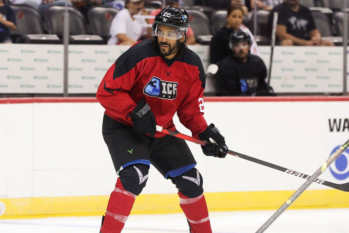 <i>Andrew Mordzynski/Icon Sportswire/Getty Images via CNN Newsource</i><br/>Matthew Petgrave skates during a 3Ice game on July 19