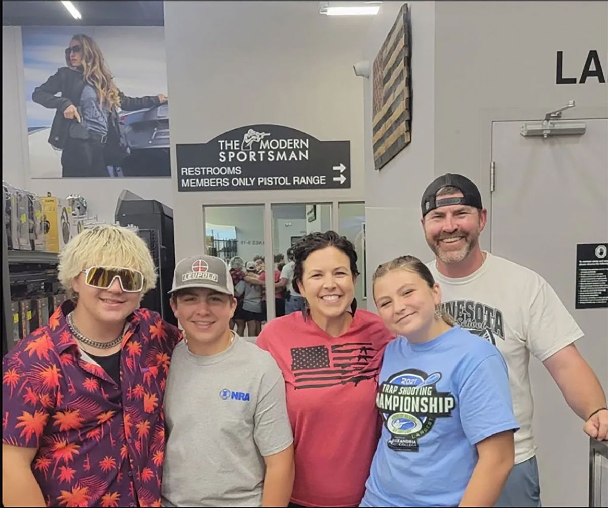 <i>courtesy Jason Kelvie via CNN Newsource</i><br/>Jason Kelvie (right) and his family went target shooting last August at the Modern Sportsman in Burnsville