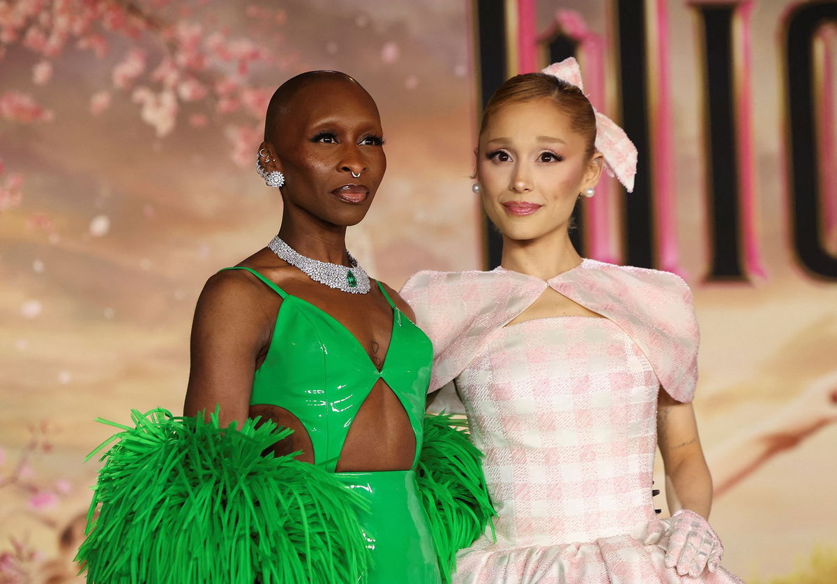 <i>Mario Anzuoni/Reuters via CNN Newsource</i><br/>Ariana Grande and Cynthia Erivo attend a premiere for the film 