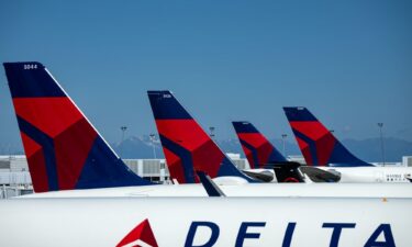 Delta Air Lines planes are seen parked at Seattle-Tacoma International Airport on June 19