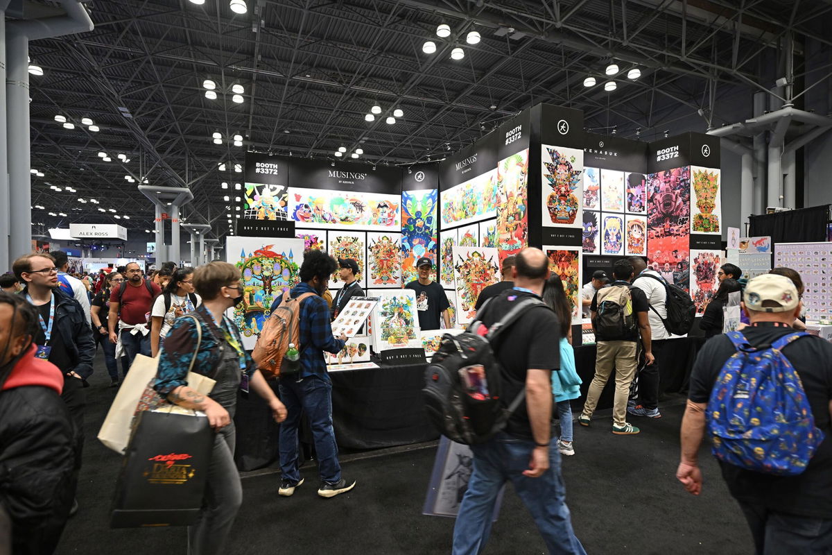 <i>Roy Rochlin/Getty Images for ReedPop via CNN Newsource</i><br/>A view of the atmosphere during New York Comic Con 2024 at the Jacob K. Javits Convention Center is seen here on October 17.