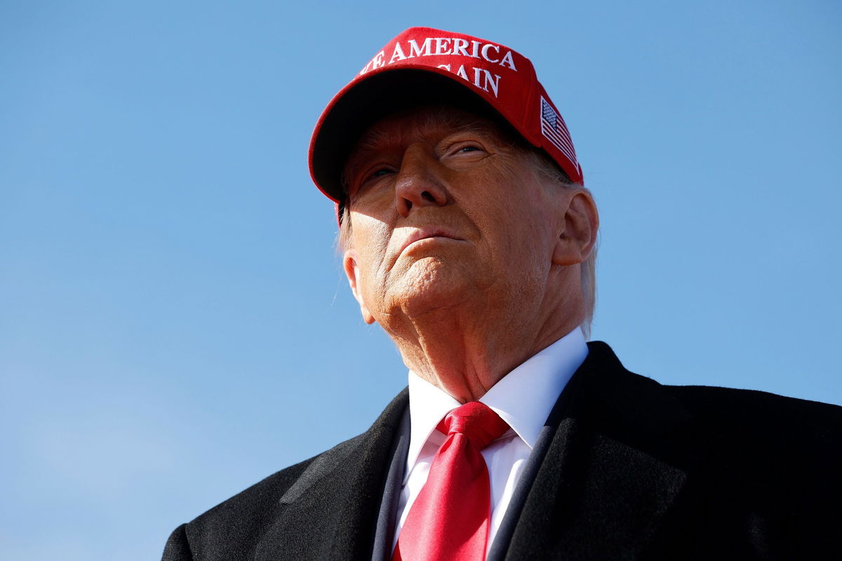 <i>Chip Somodevilla/Getty Images via CNN Newsource</i><br/>Donald Trump arrives for a campaign rally on November 3