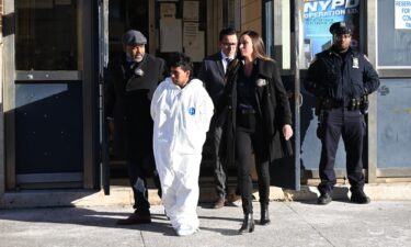 33-year-old Sebastian Zapeta walks out of the NYPD 60th Precinct after being arrested and charged in the death of a woman aboard a subway train as she slept and was allegedly lit on fire by Zapeta in Coney Island