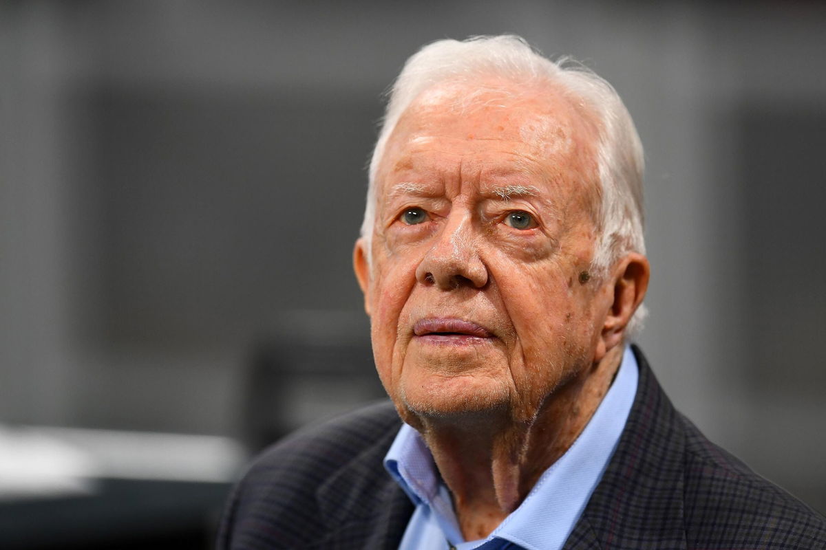 <i>Scott Cunningham/Getty Images via CNN Newsource</i><br/>Former President Jimmy Carter is seen September 2018. World leaders have offered their condolences following the death of former US President Jimmy Carter