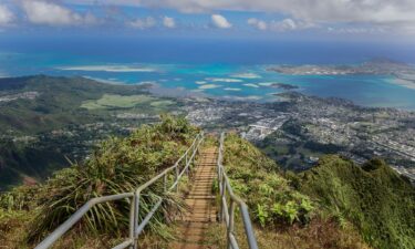 Look but don't touch: Hawaii's Haiku Stairs are pictured.