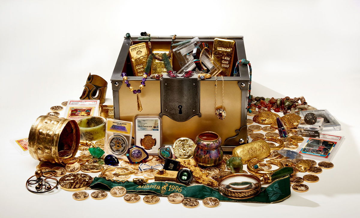 This treasure box contains more than 65 rare items, along with gold and other precious metals.