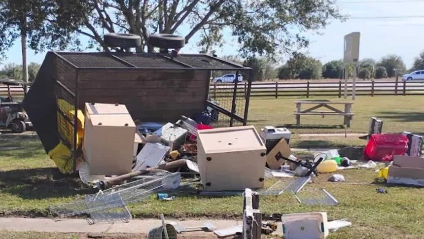 <i>WBBH via CNN Newsource</i><br/>Witnesses describe a chaotic scene when a trailer filled with junk suddenly detached from a truck and began an uncontrollable journey down the road.